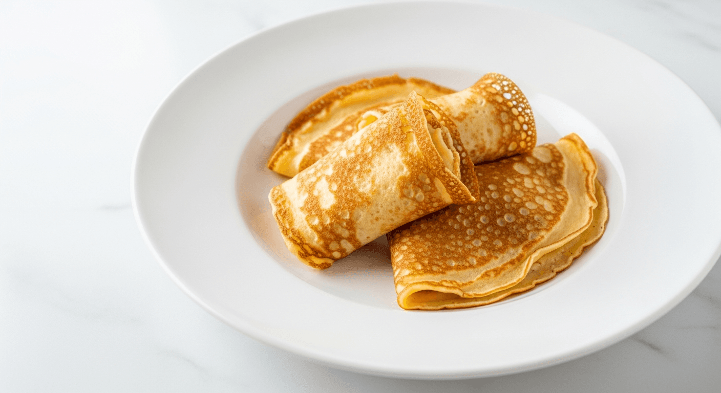 Baby-Led Weaning Mini Pancakes — classic british pancake recipe served on a plate, photographed from above
