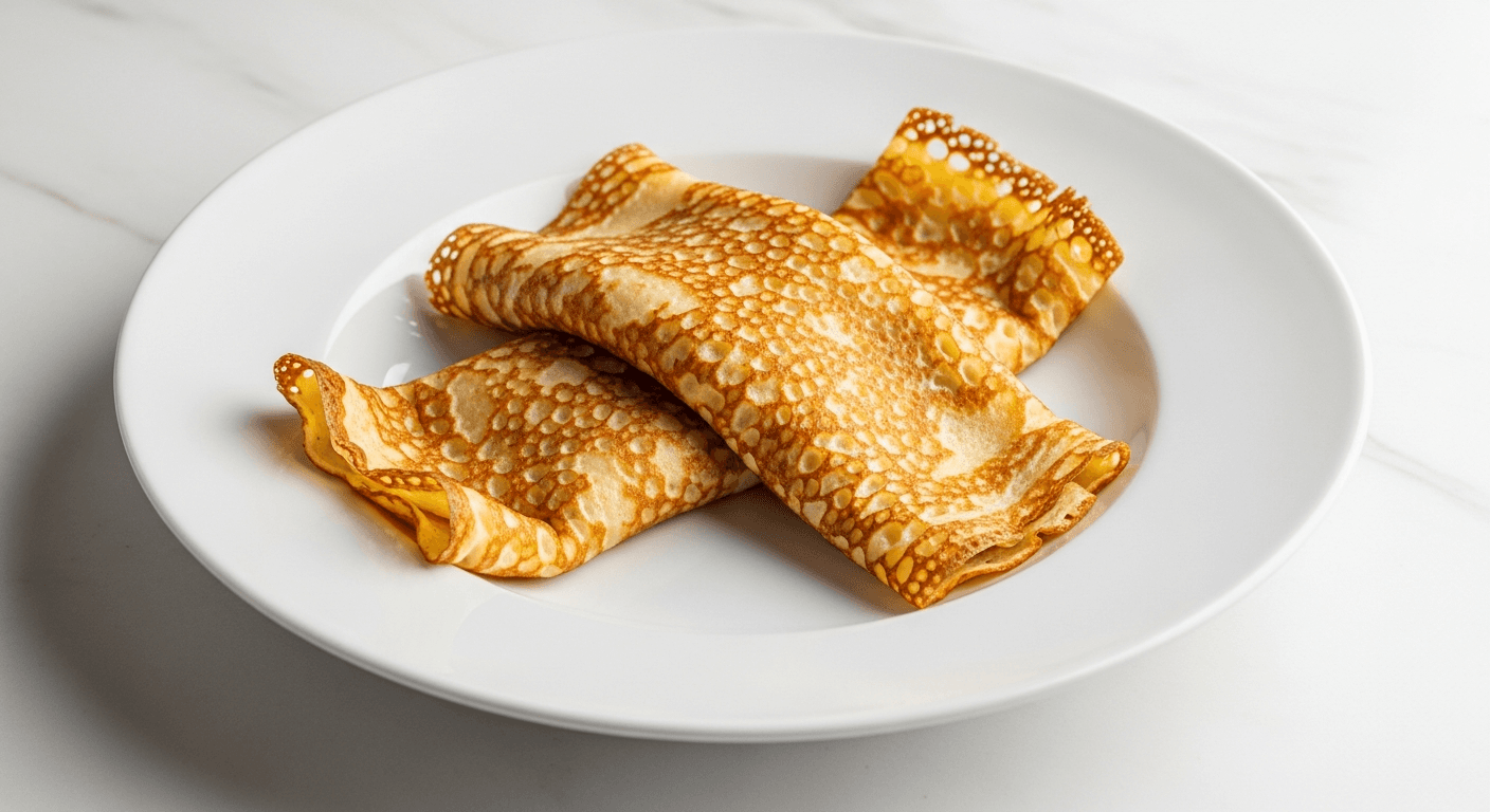 Campfire Pancakes — classic british pancake recipe served on a plate, photographed from above