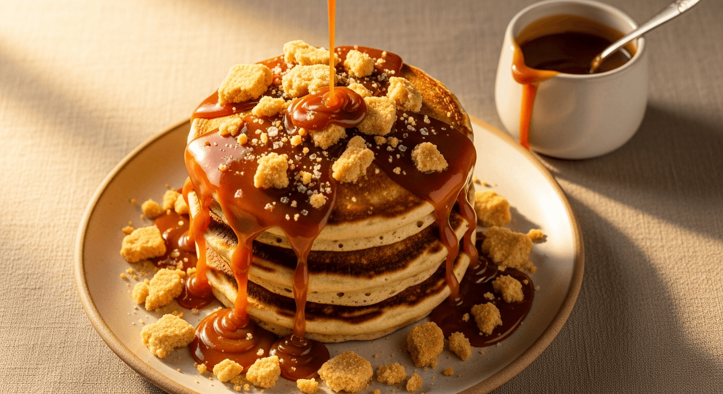 Salted Caramel and Shortbread Pancakes