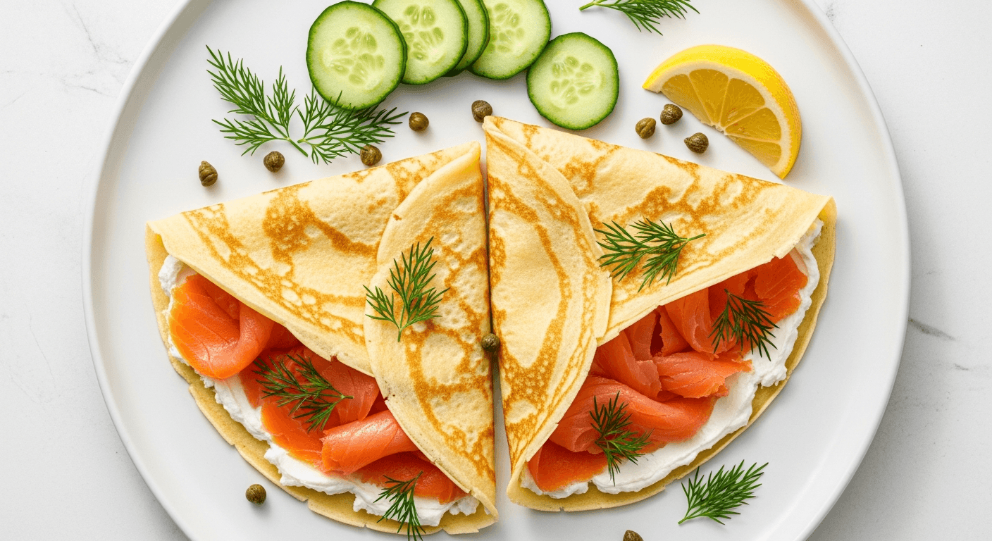Smoked Salmon and Cream Cheese Crepes